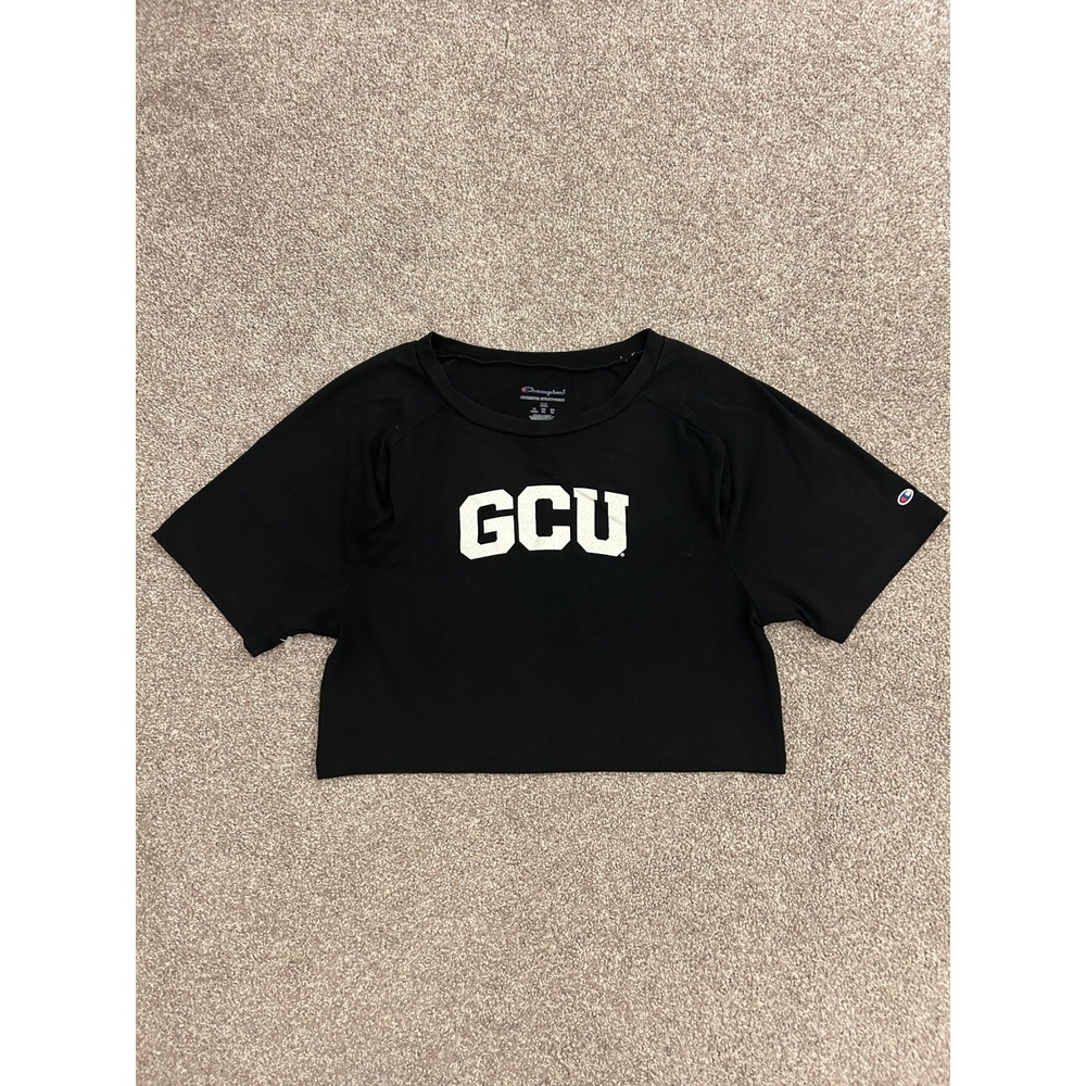 Champion GCU T-Shirt Womens 2XL Black Excellent Crop Top Short Sleeve Graphic
